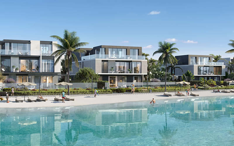 a elegant luxurious villa beside the beach view