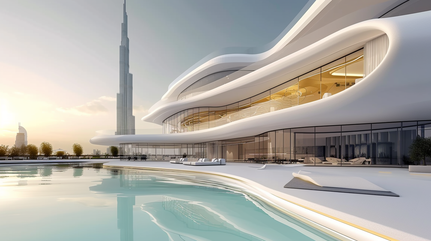 photo of modern apartment with burj khalifa view