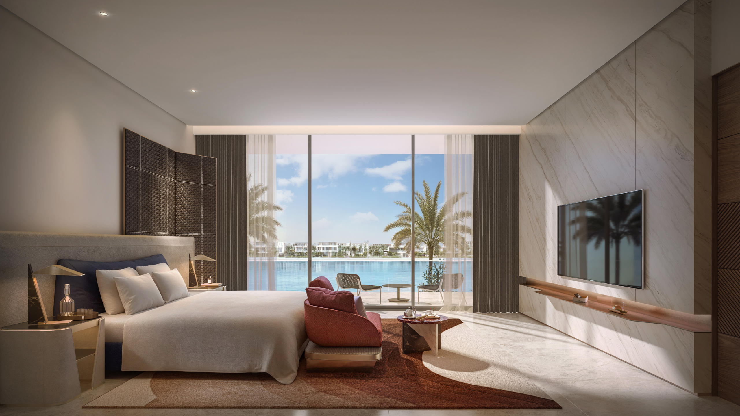 05-BV-M Rendering – Interior Master Bedroom_POST PALM JEBEL ALI COLLECTION BAIA LUNA