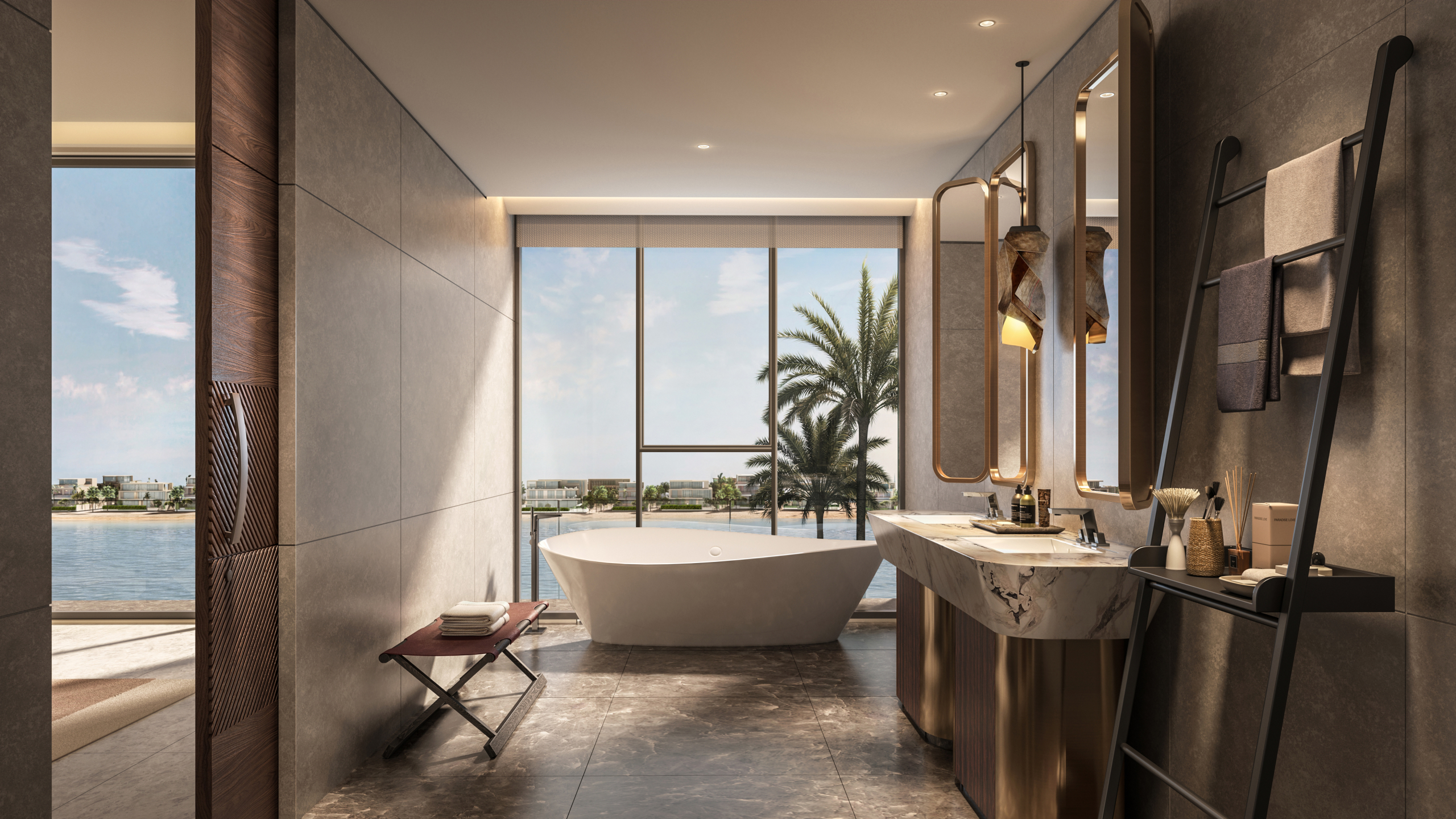 06-BV-M Rendering – Interior Master Bathroom PALM JEBEL ALI COLLECTION BAIA LUNA